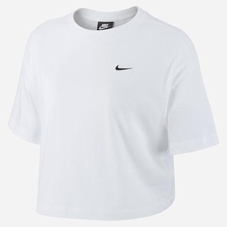 Top Nike Sportswear Essential Maneca Scurta Dama Albi Negrii | LDHG-41509